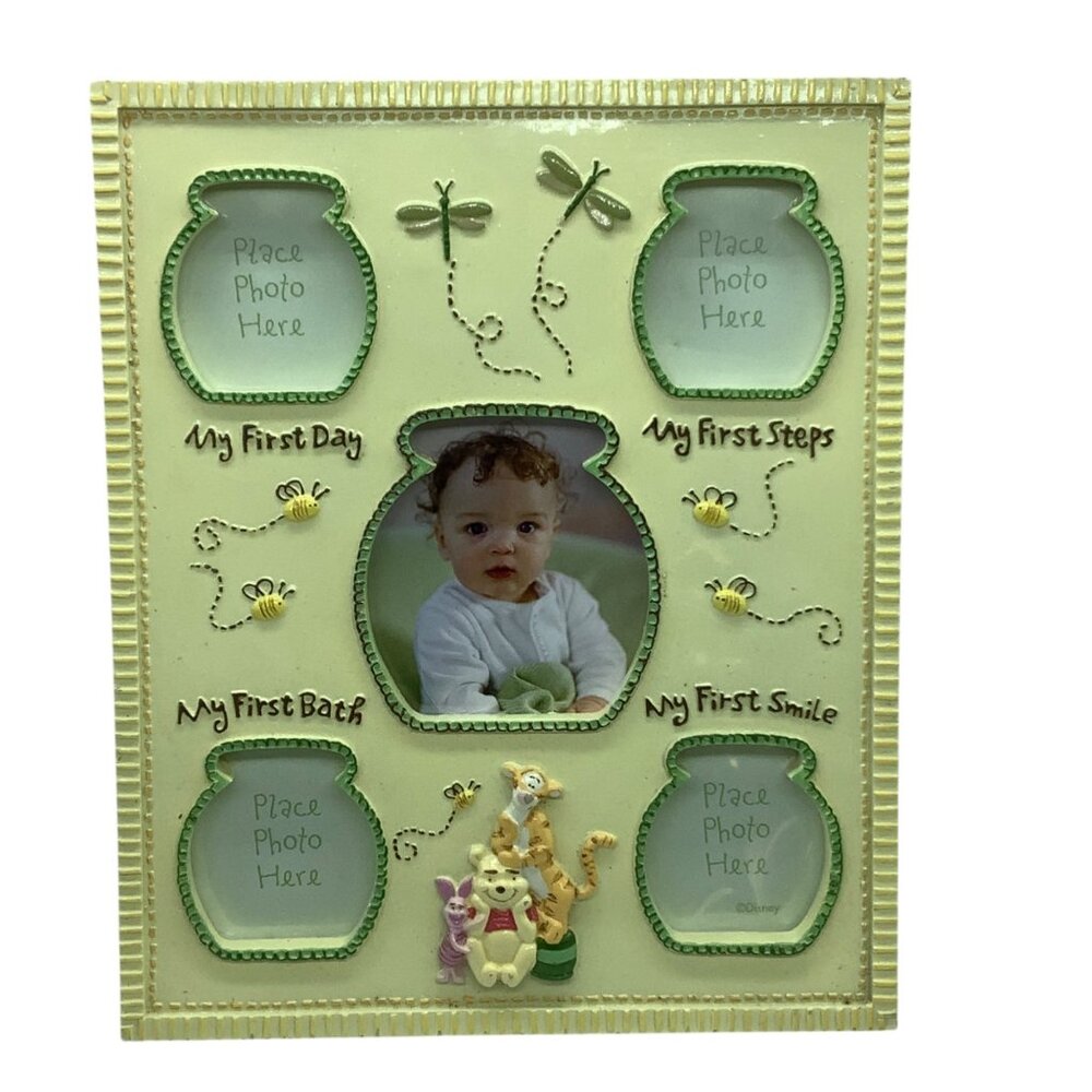 Disney Winnie The Pooh Babys First Year Photo Frame With 5 Openings 9" x 11" 3D